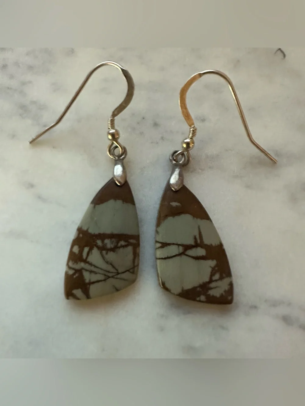 Handmade Jasper Pendant Necklace with Matching Earrings Set in Sterling Silver